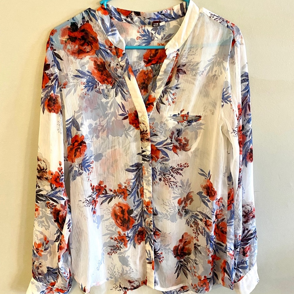 Sheer Floral Tunic